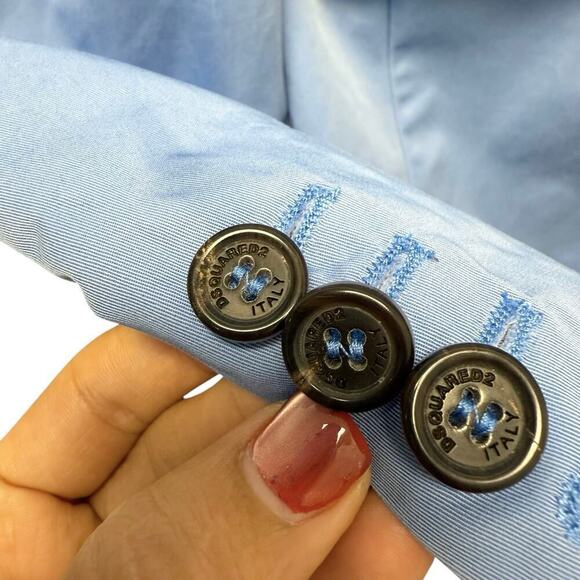 Dsquared2 Single-Breasted Blue Cotton Blazer Men’s Size 50‎ - Picture 4 of 9